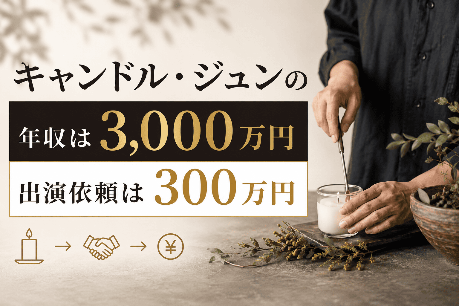 キャンドル・ジュンの年収は3,000万円で出演依頼は300万円 | かっこいい有名人研究所