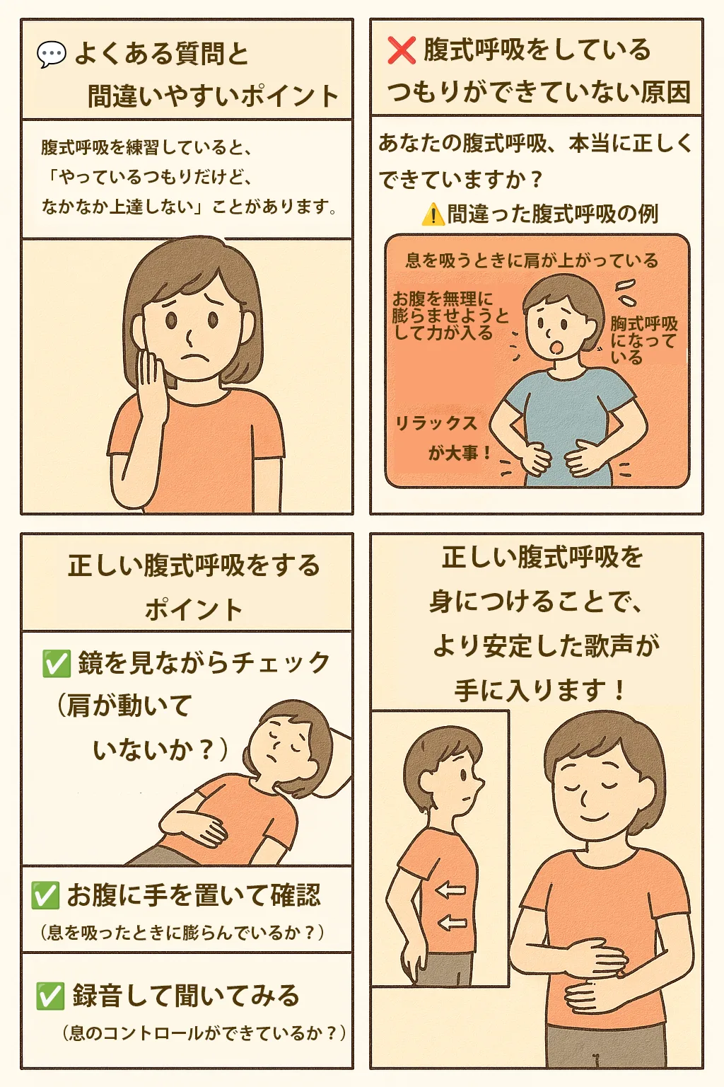 腹から声を出す方法の真相｜お腹に力を入れる誤解と通る声の作り方