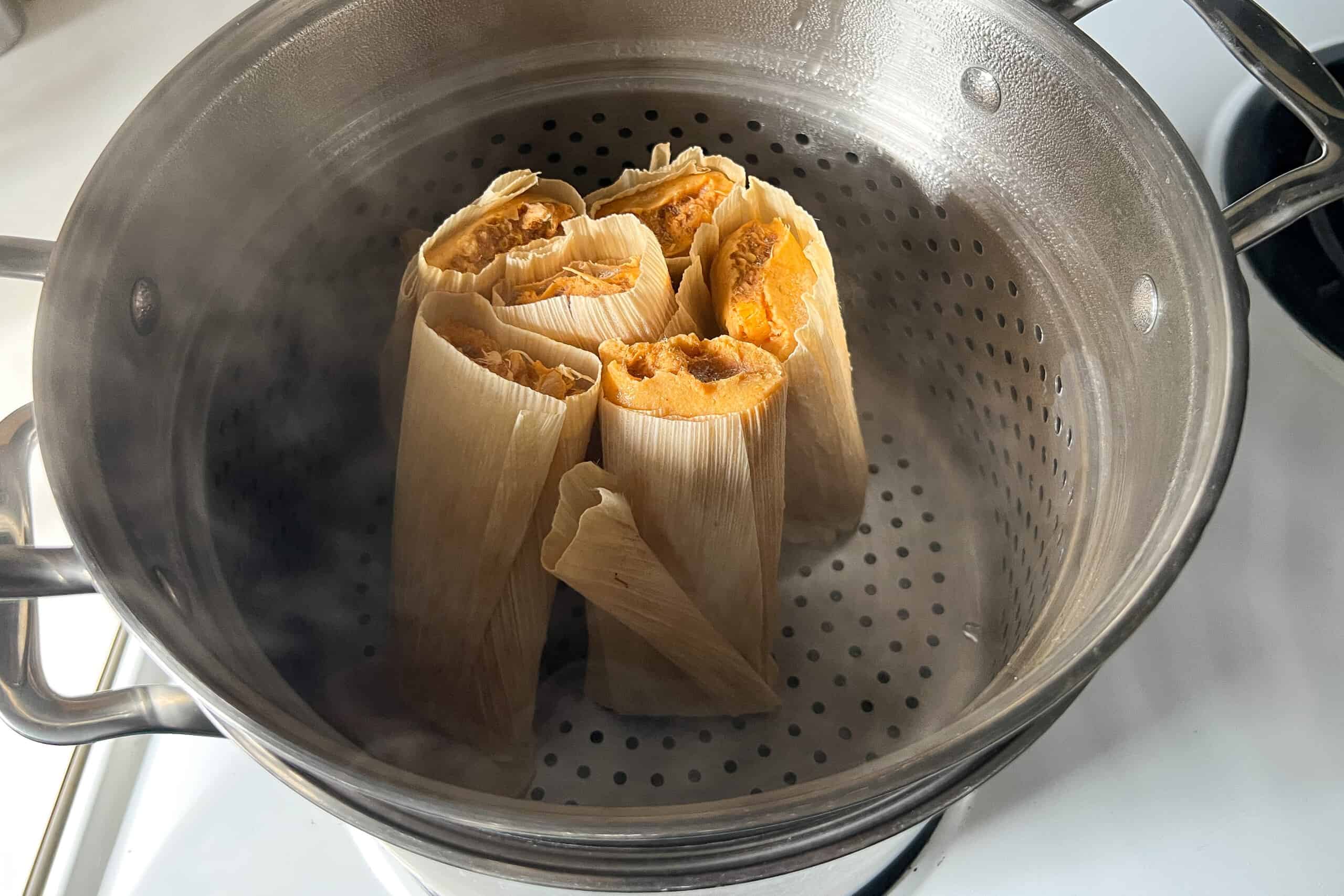 Cooking Tamales in a Steamer