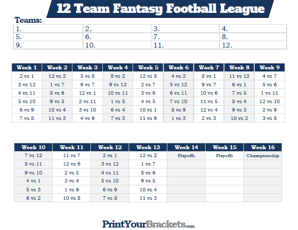 Schedule Maker Fantasy Football