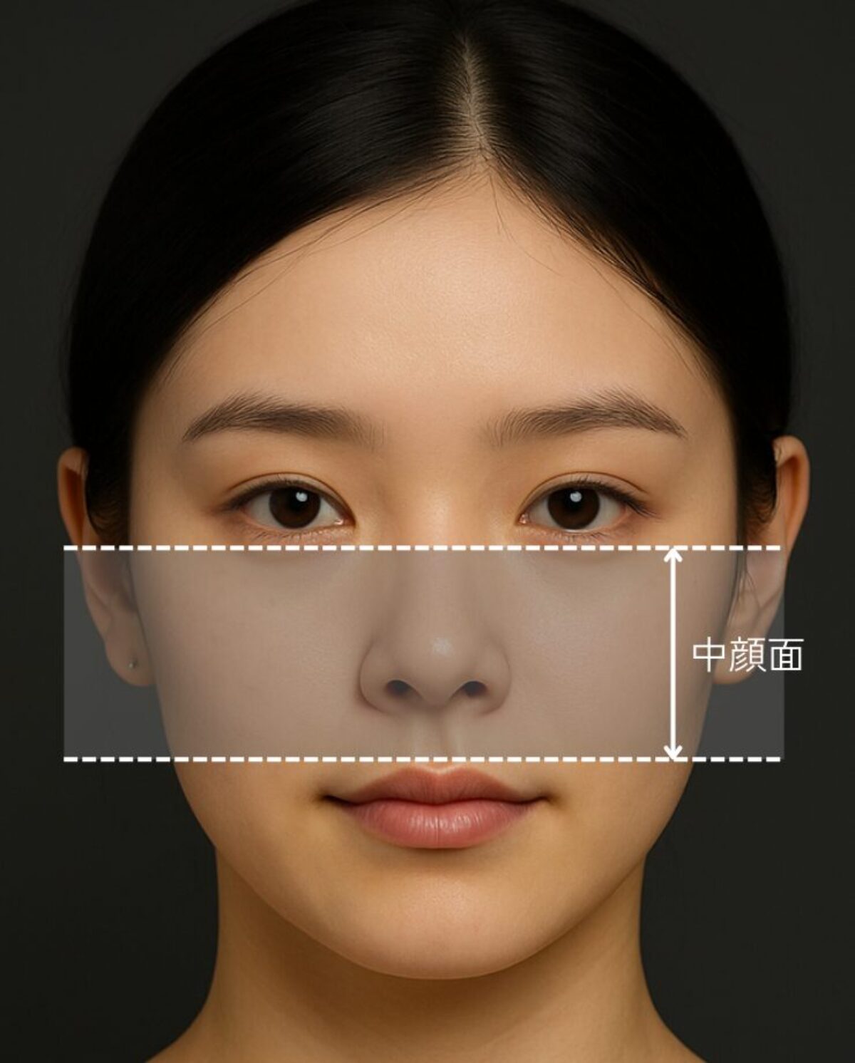 中顔面とはどこのこと？目の下から上唇の黄金比と劇的若見えメイクの真実