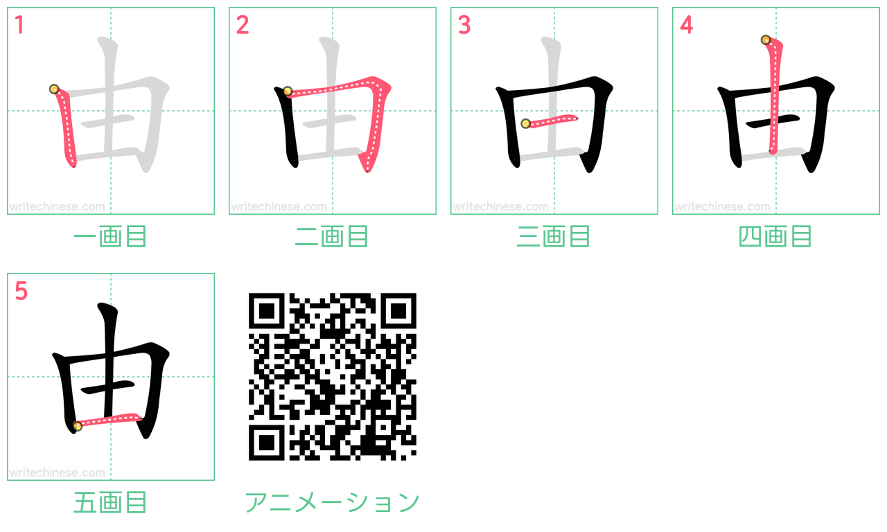 漢字「由」の書き順は3画目に注意！甲・申・田との決定的な違い