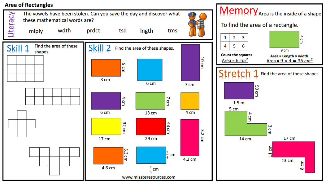 Super Teacher Worksheets Area of a Rectangle