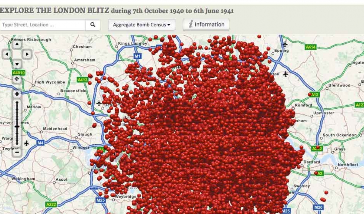 World War 2 London Bomb Map