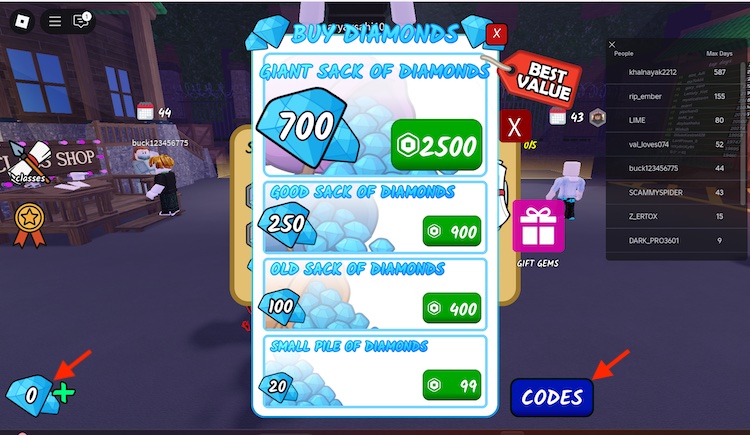 99 Nights in the Forest Codes for Gems 2026