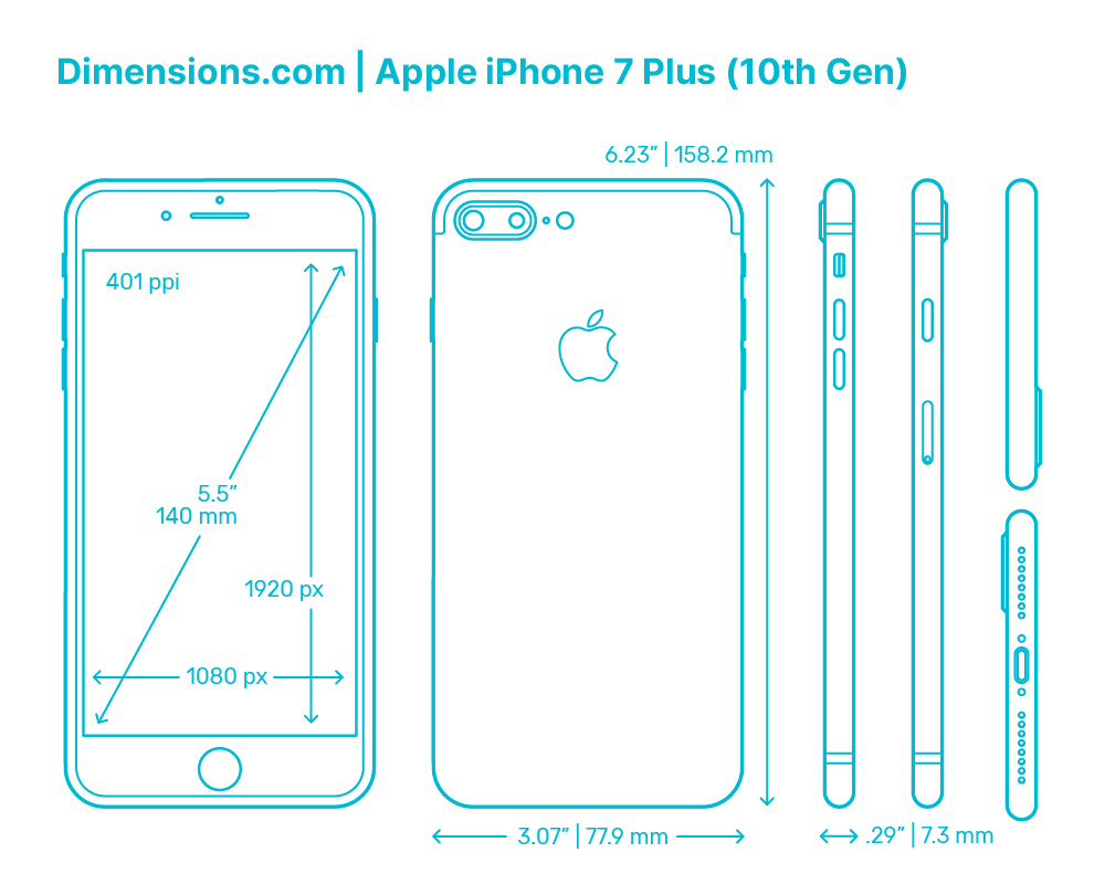 Size of Iphone 7 Plus Screen