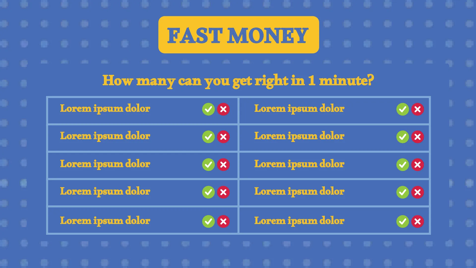 Family Feud Fast Money Questions and Answers with Points