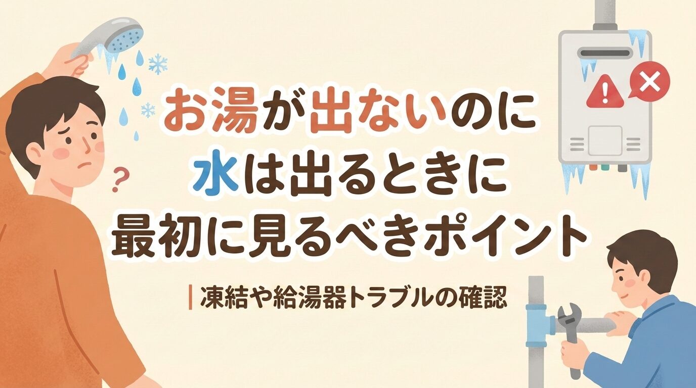 ガス給湯器でお湯が出ないのに水は出る？故障前の確認と自力復帰法