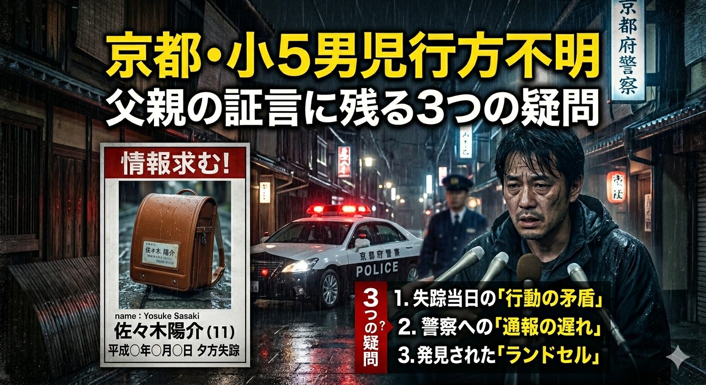 京都・小学生失踪事件の深層：防犯カメラの途切れ、父親の再婚、そして浮き彫りになる家庭の謎【2026年現地取材】