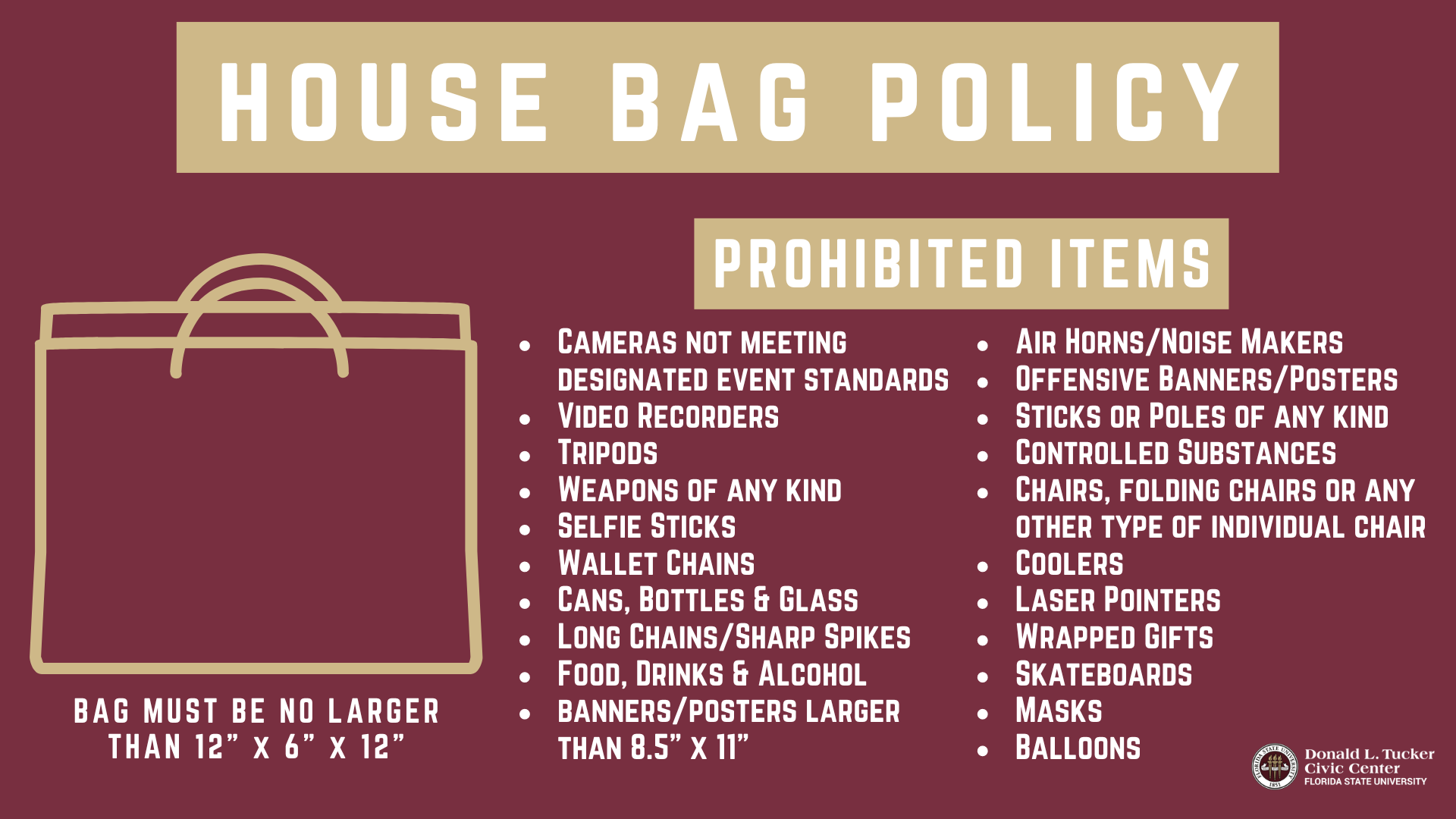 Fsu Civic Center Bag Policy