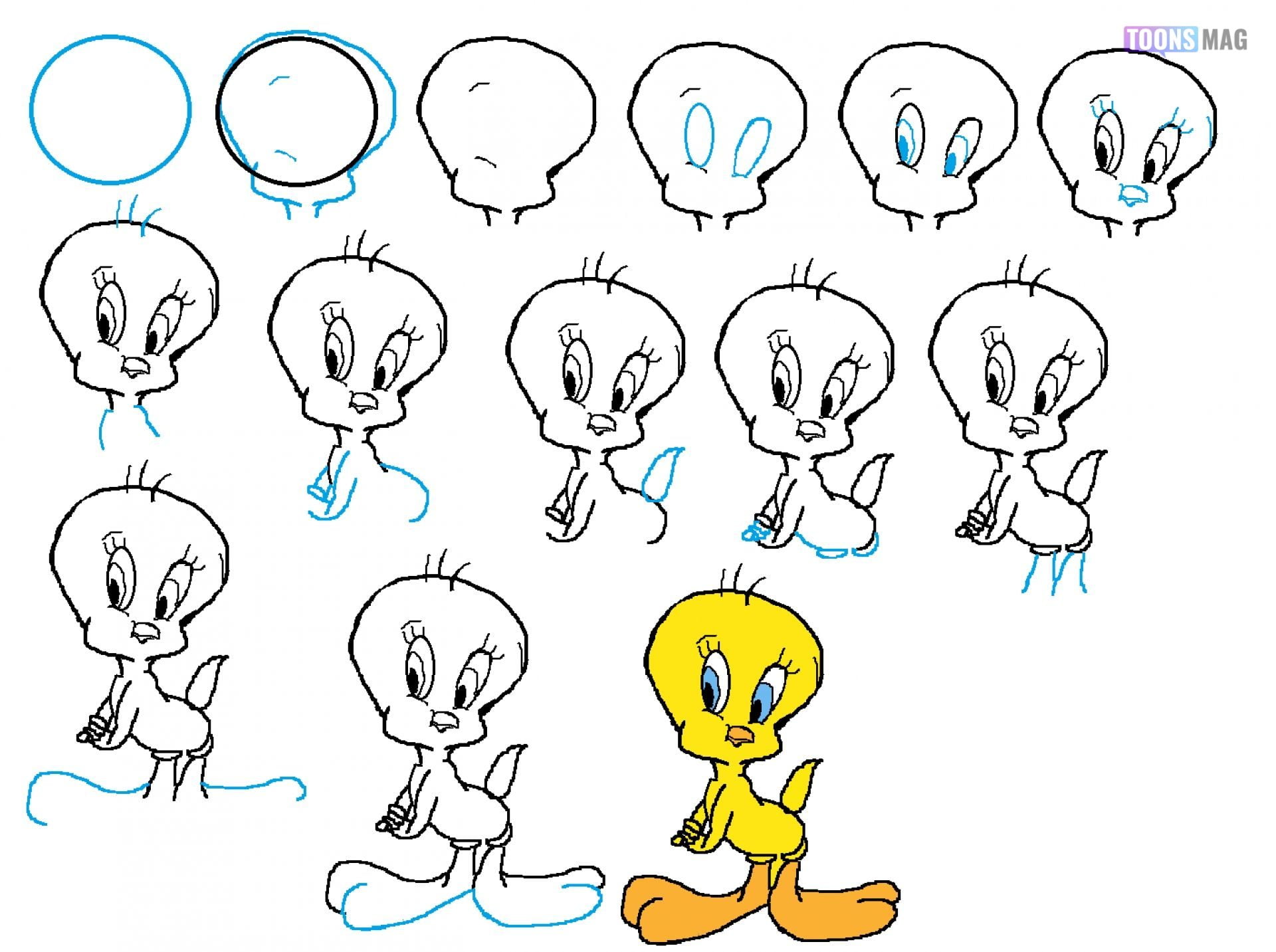 Cartoon Characters How to Draw Step-by-Step