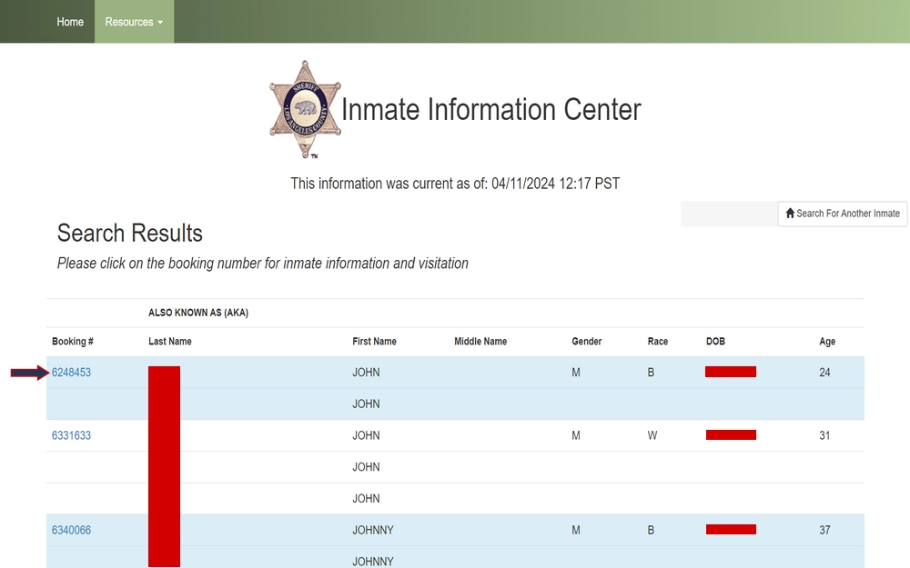 Inmate Search Los Angeles County Sheriff