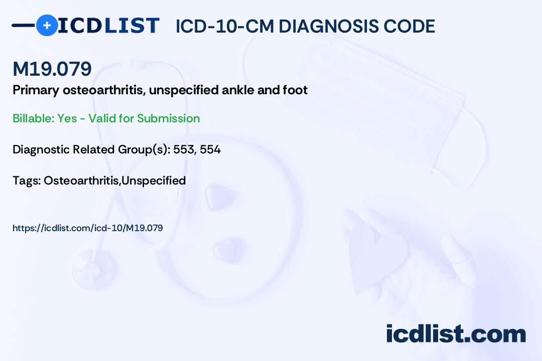 Osteoarthritis of the Ankle Icd 10