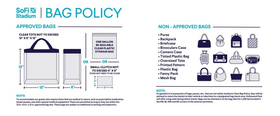 Sofi Bag Policy for Concerts