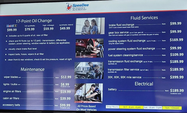 Cost of High Mileage Oil Change