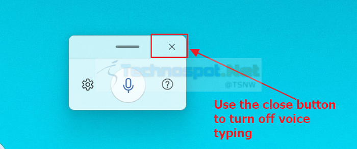 Turn off Voice Typing