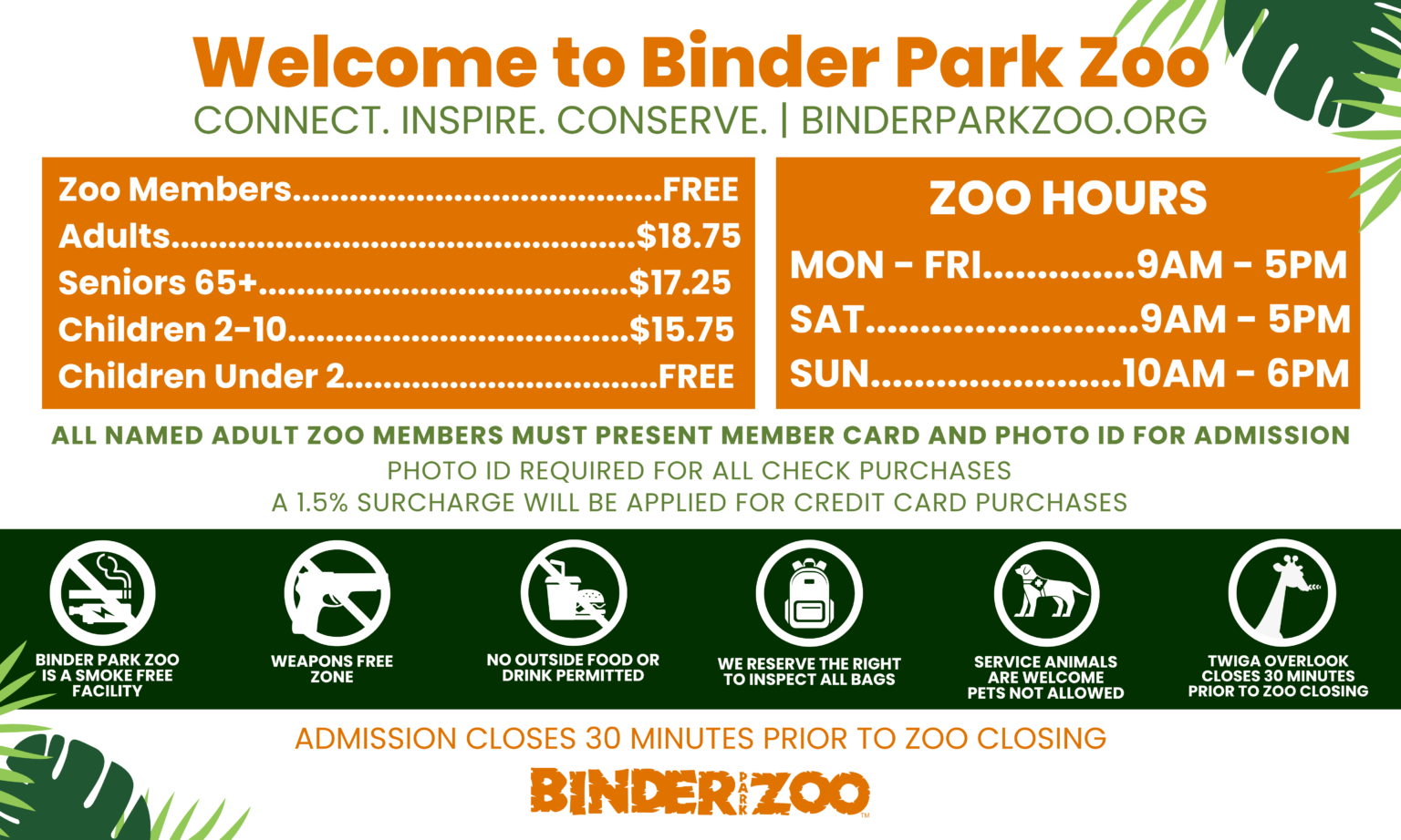 Binder Park Zoo Bag Policy
