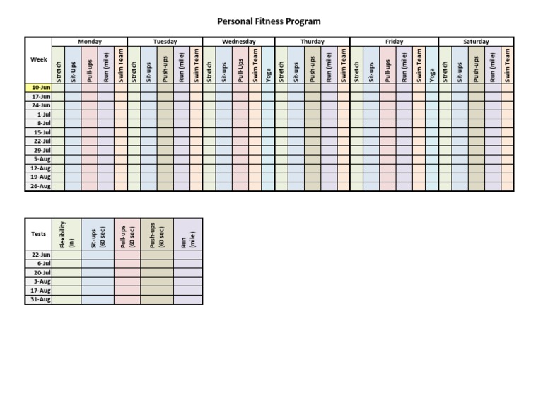 Bsa Personal Fitness Merit Badge Worksheet