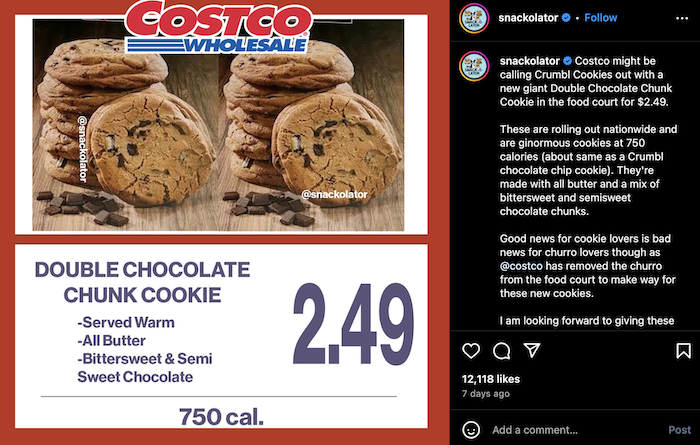 Costco Double Chocolate Chunk Cookie Ingredients