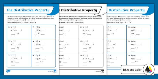 6Th Grade Distributive Property Worksheet Pdf