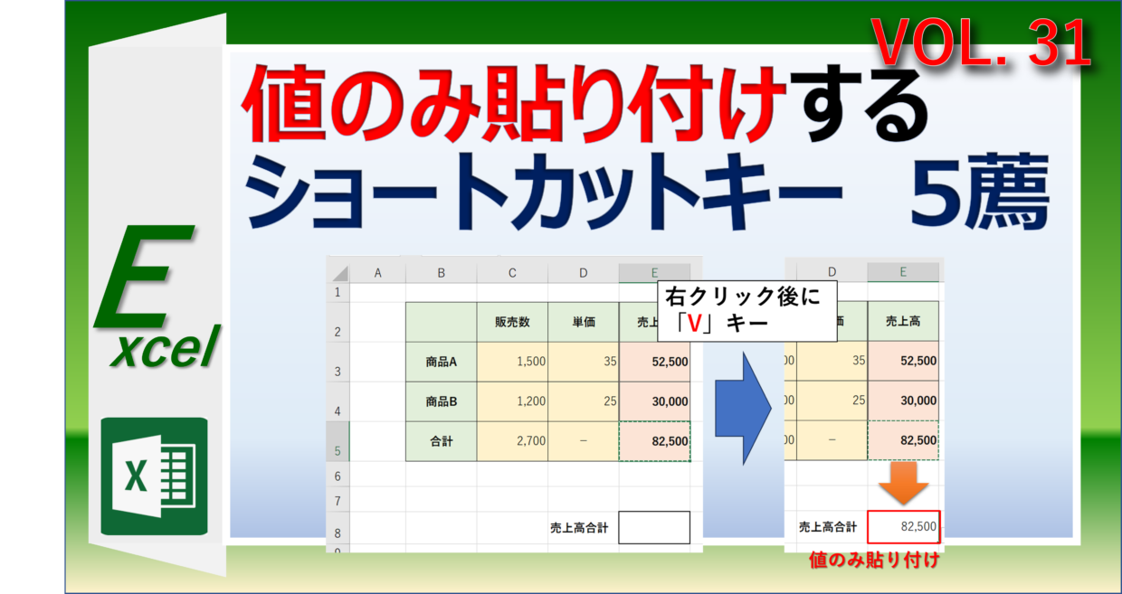 エクセル値貼り付けショートカット決定版！右クリック卒業で爆速化