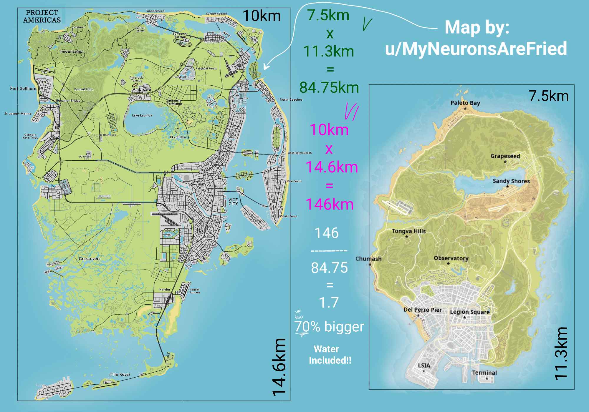 Gta 6 Map Leak Estimated 83 Square Kilometers of Explorable Land Based on Reddit Measurements