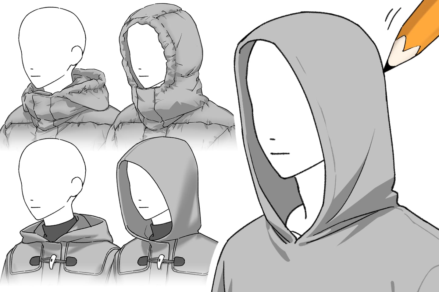 なぜペラペラ？パーカーのフード描き方と立体感を出す構造の極意