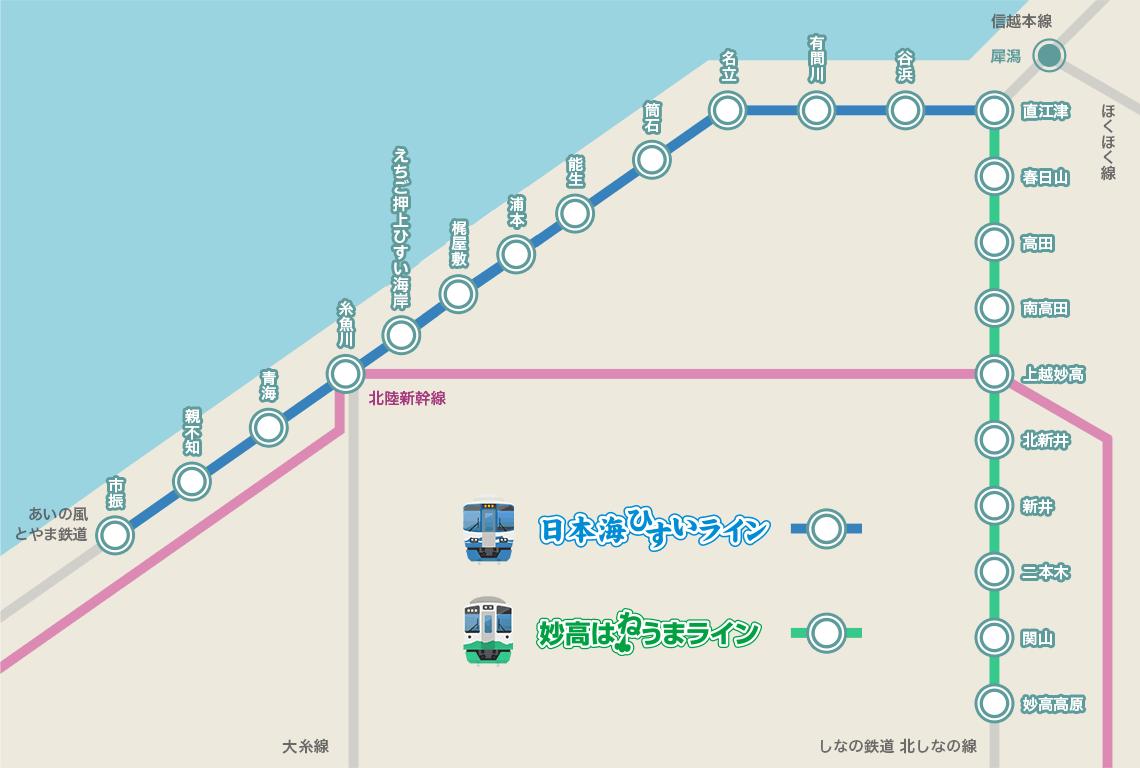 えちごトキめき鉄道路線図徹底解剖！全駅停車と乗換・雪月花の真相