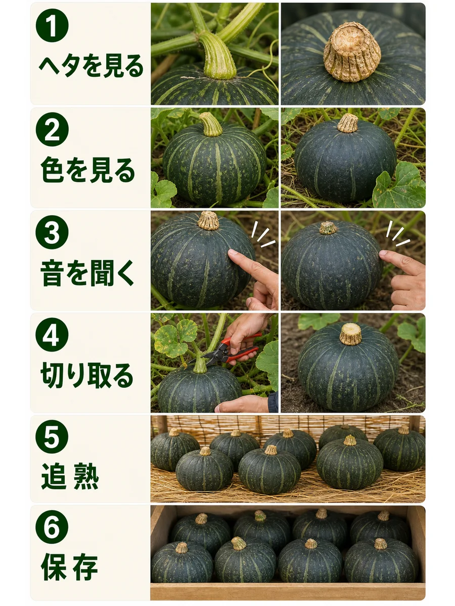 かぼちゃの収穫目安はヘタのコルク化？失敗防ぐ収穫サインと追熟の真相