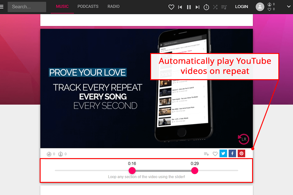 Listen on Repeat Youtube Music