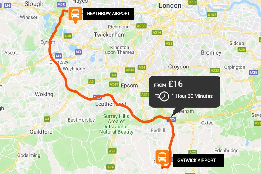 How to Get from London Heathrow to Gatwick