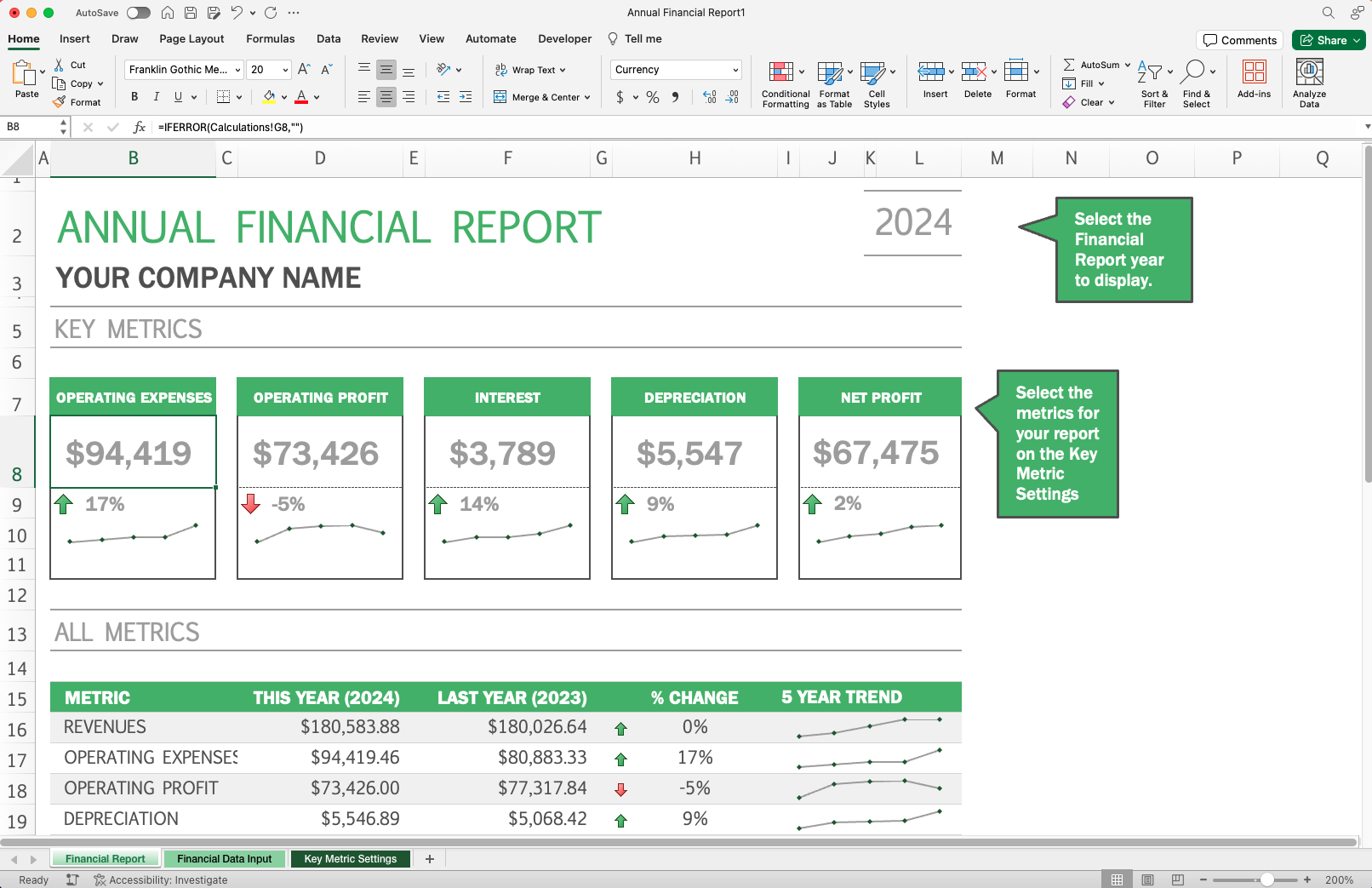 Sample Financial Report Excel