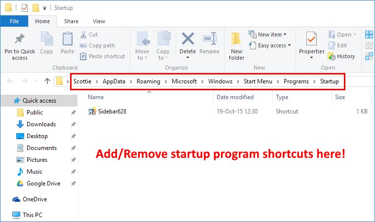 Startup Folder Windows 10