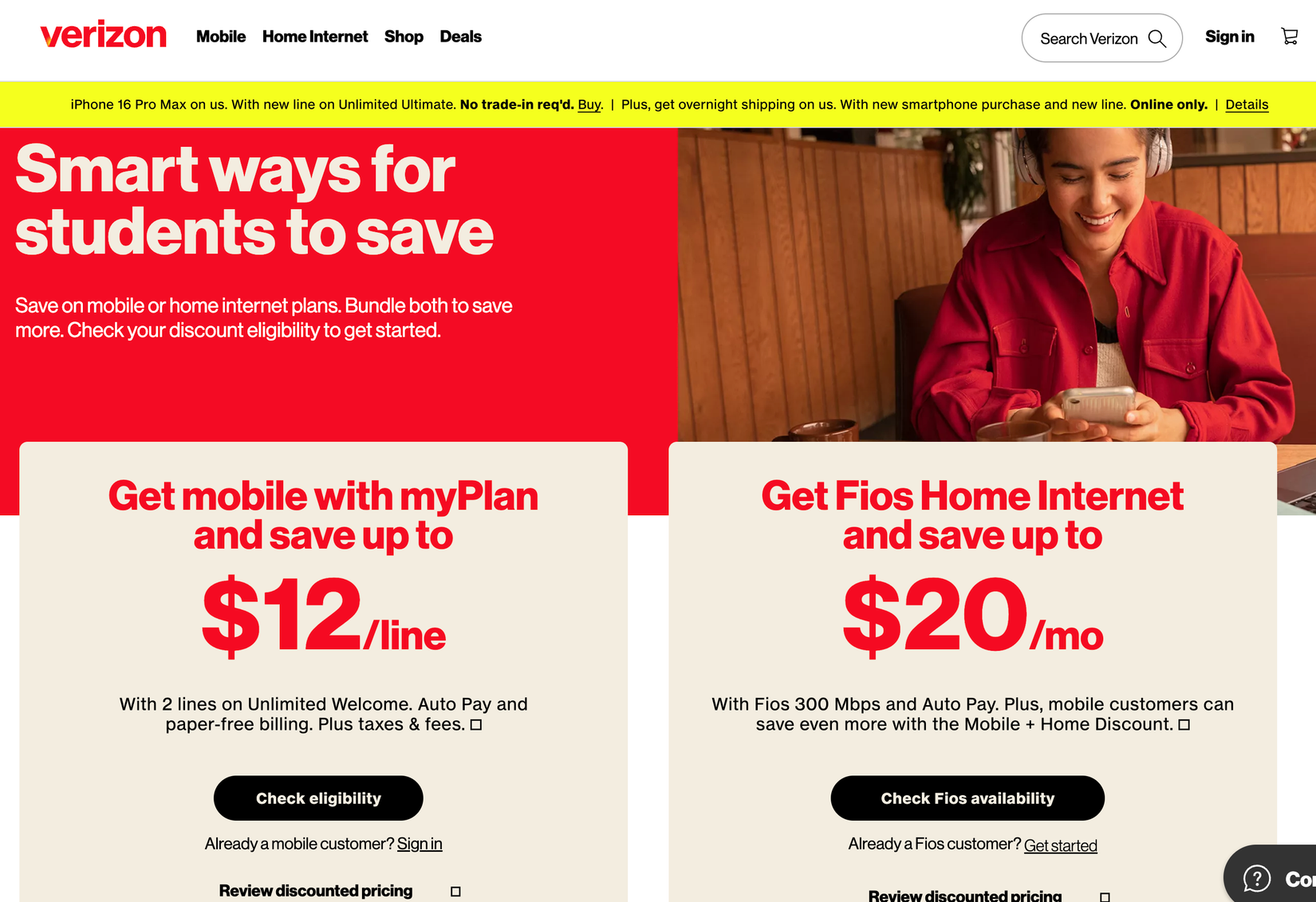 Does Verizon Have Student Discounts