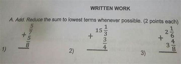 Add Reduce the Sum to Lowest Terms Whenever Possible: the Practical Guide