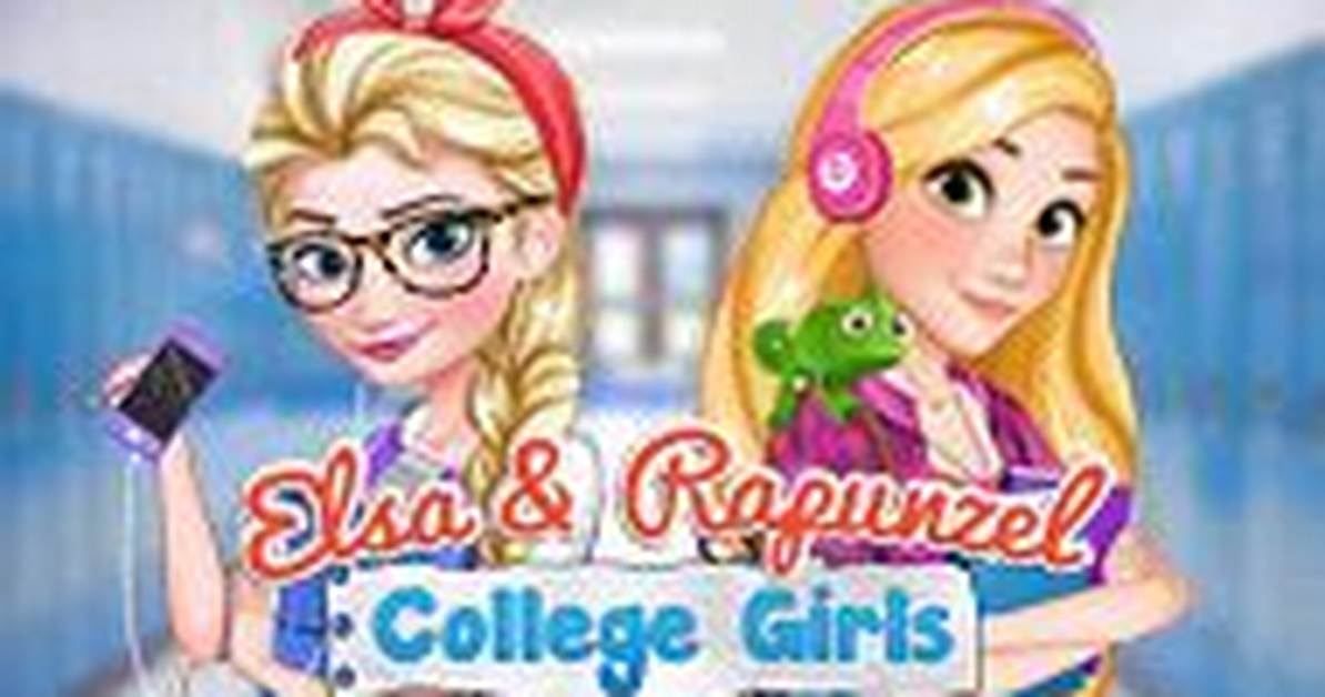 Elsa and Rapunzel College Girls