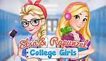Elsa and Rapunzel College Girls
