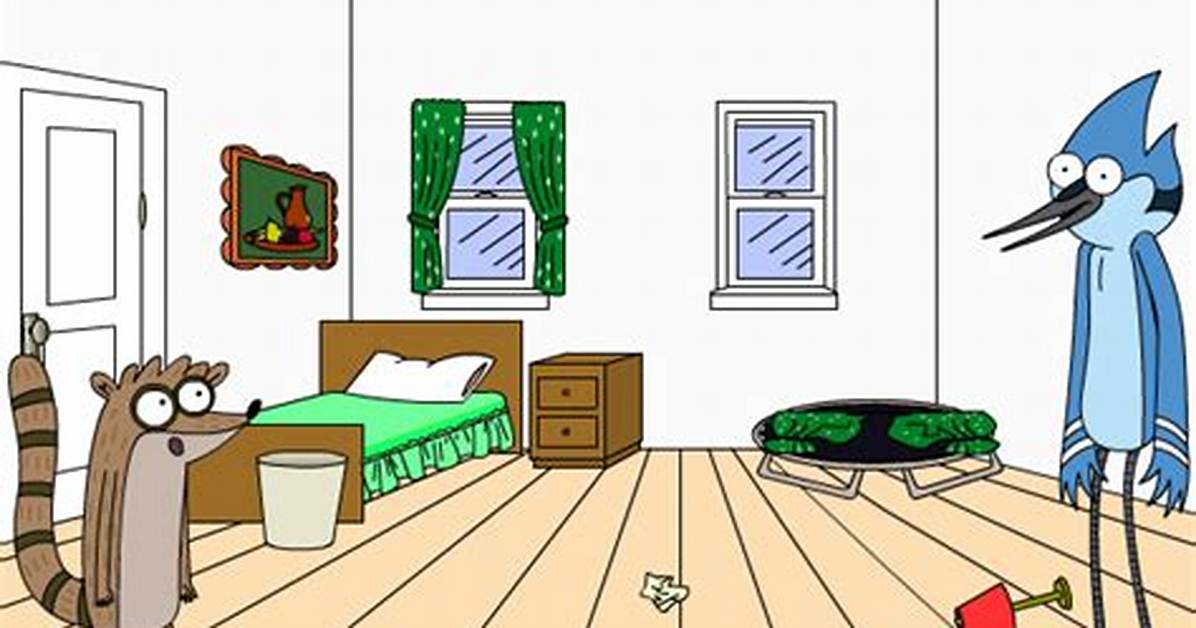 Mordecai and Rigby Cleaning the Room