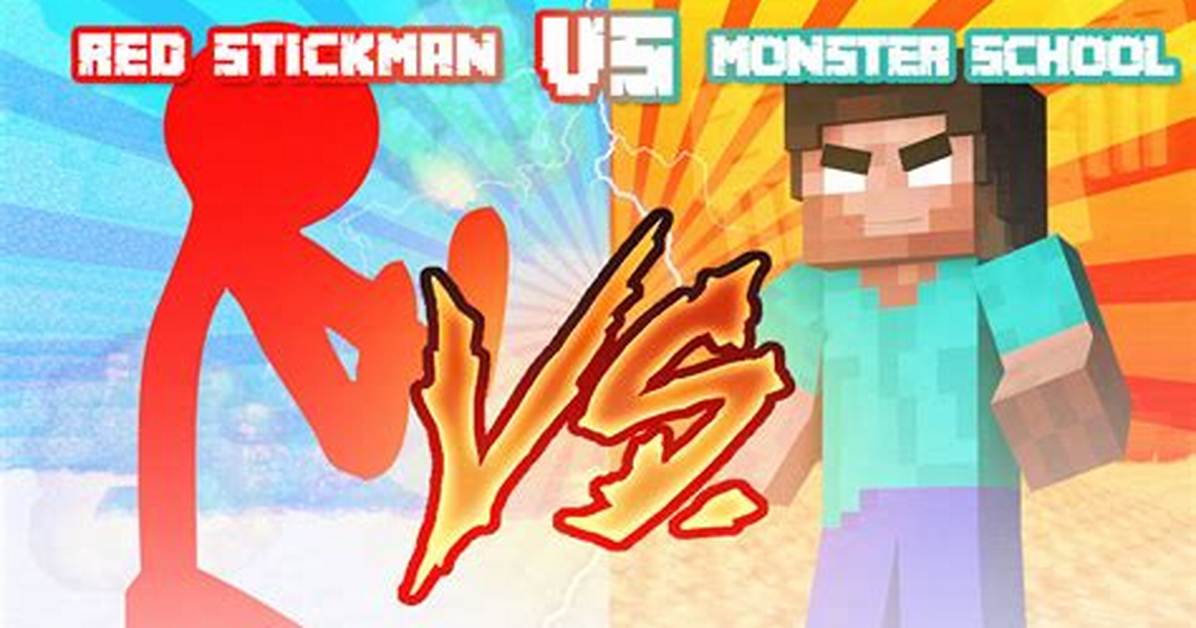 Red Stickman vs Monster School