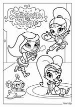 Shimmer and Shine Pencil Coloring